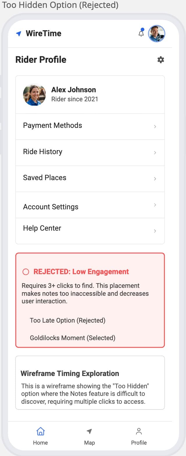 Too Hidden Placement - Rejected