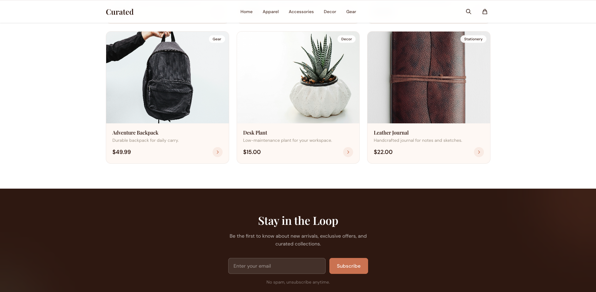 Curated (E-Commerce Site)
